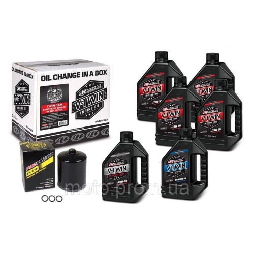 Комплект Maxima V-TWIN TWIN-CAM Oil Change Kit - Syntetic [Black] 20w-50
