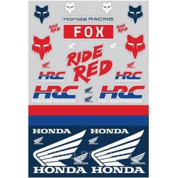 Лист наліпок FOX HONDA TRACK PACK 12 Лист наліпок FOX HONDA TRACK PACK 12