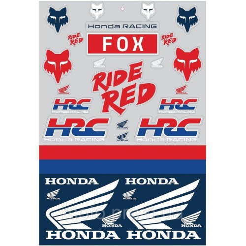 Лист наліпок FOX HONDA TRACK PACK 12