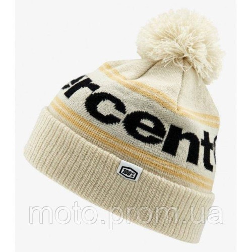 Шапка Ride 100% RISE Cuff Beanie Pom [Chalk] One Size