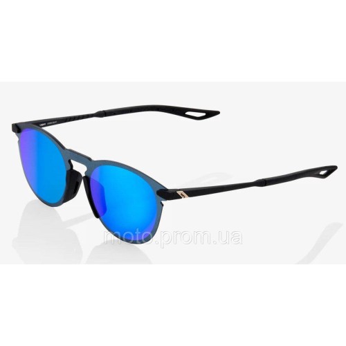 Окуляри 100% LEGERE ROUND — Soft Tact Black — Blue Multilayer Mirror Lens Mirror Lens
