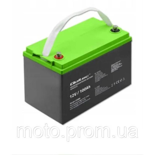 Акумулятор гелевий Qoltec 12V-100Ah для ДБЖ, Польша, вага 29кг