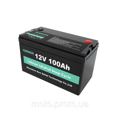 Акумулятор AUMOON LiFePO4 12,8 V-100 Ah (1,28 КВт) Smart BMS/Bluetoouth, для ДБЖ