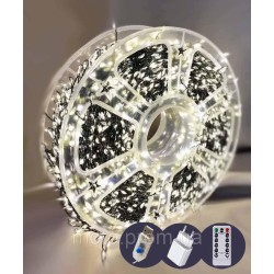 Роса-мішура 10m 300LED, зелений провід, 8 режимів +USB, пульт ДК, білий (30) Роса-мішура 10m 300LED, зелений провід, 8 режимів +USB, пульт ДК, білий (30)