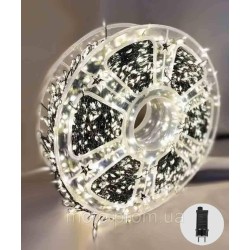 Роса-мішура 30m 900LED, зелений провід, реле 8 режимів, білий (50)