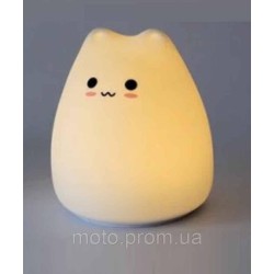 Нічник силіконовий КОТИК, USB (100)