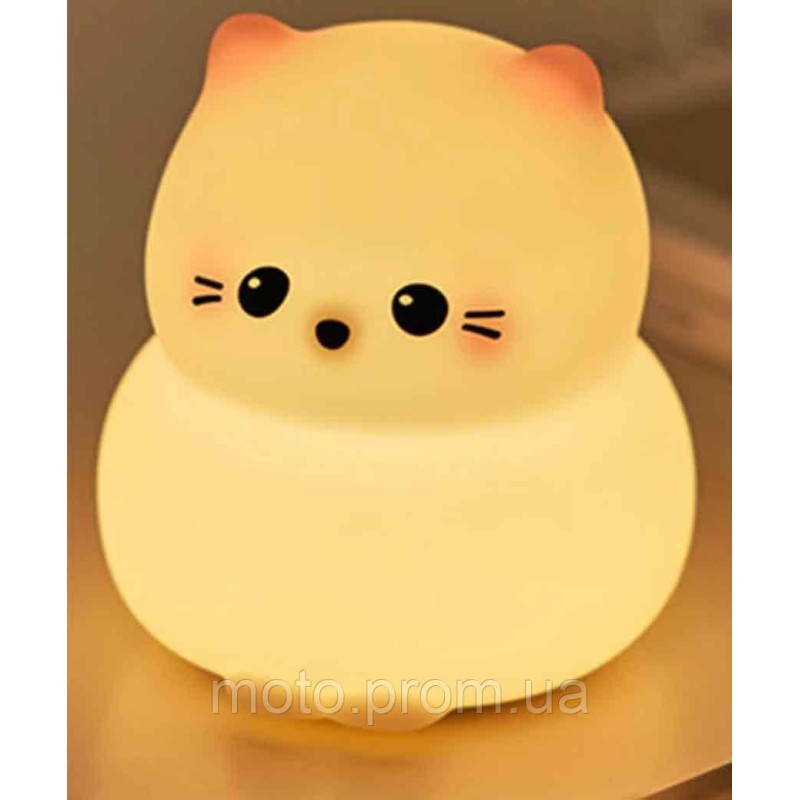 Нічник силіконовий КОШЕНЯ, акумулятор/ USB (60)