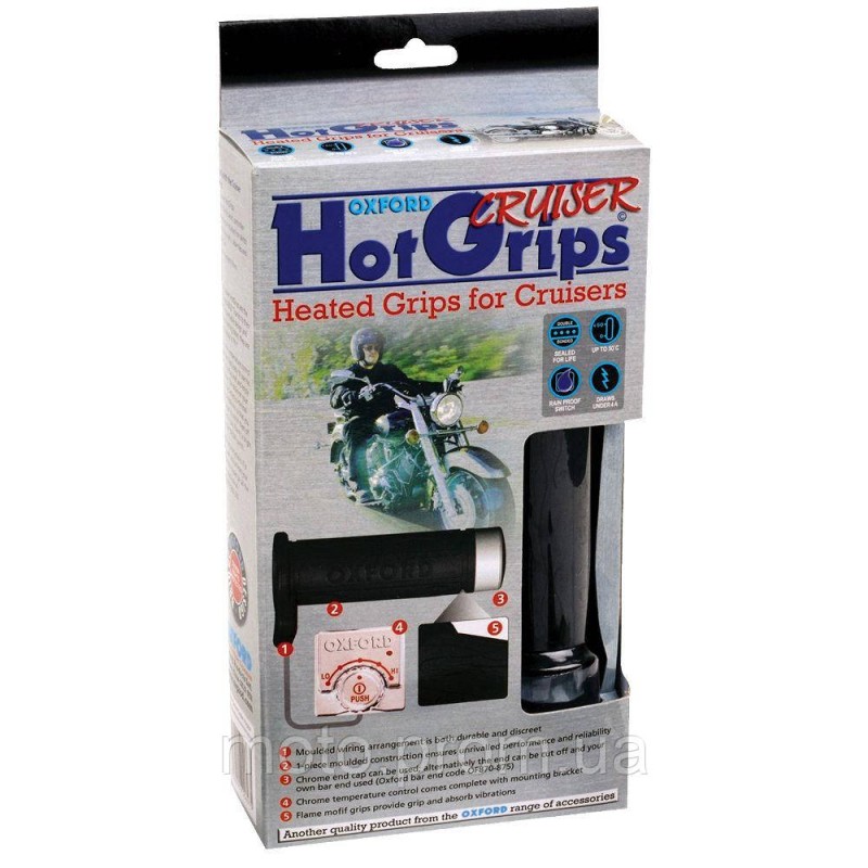 Підігрів керма Oxford HotGrips Essential CRUISER with Chrome switch