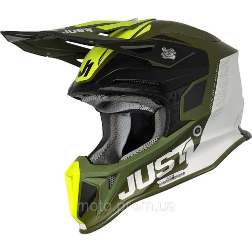 Мотошолом Just1 J18 Pulsar Army Green Black White (XL)