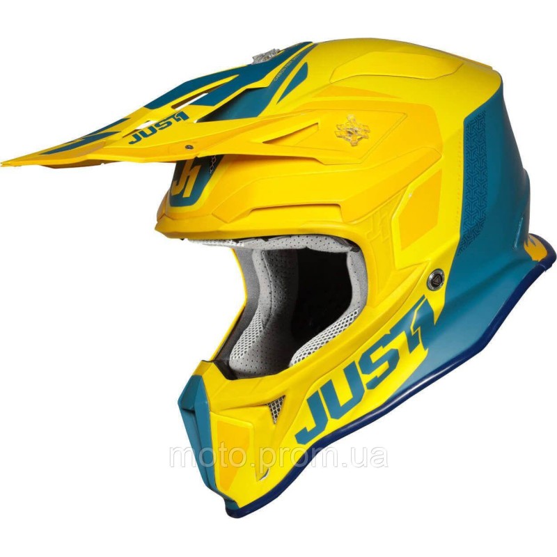 Мотошолом Just1 J18 Pulsar Yellow - Blue - Matt (S)