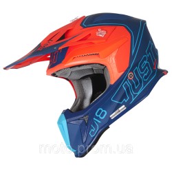 Мотошолом Just1 J18 Vertigo Blue White Fluo Orange (XL)