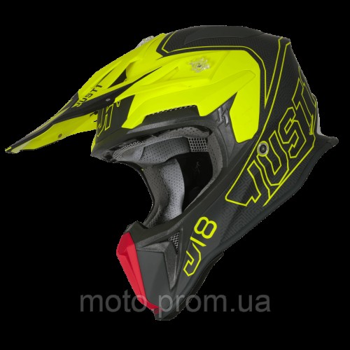 Мотошолом Just1 J18 Vertigo Red Grey Fluo Yellow (S)