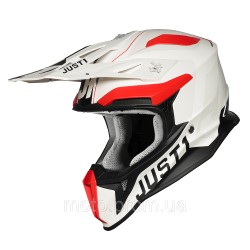 Мотошолом Just1 J18 Virtual Fluo Red - White - Matt (S)
