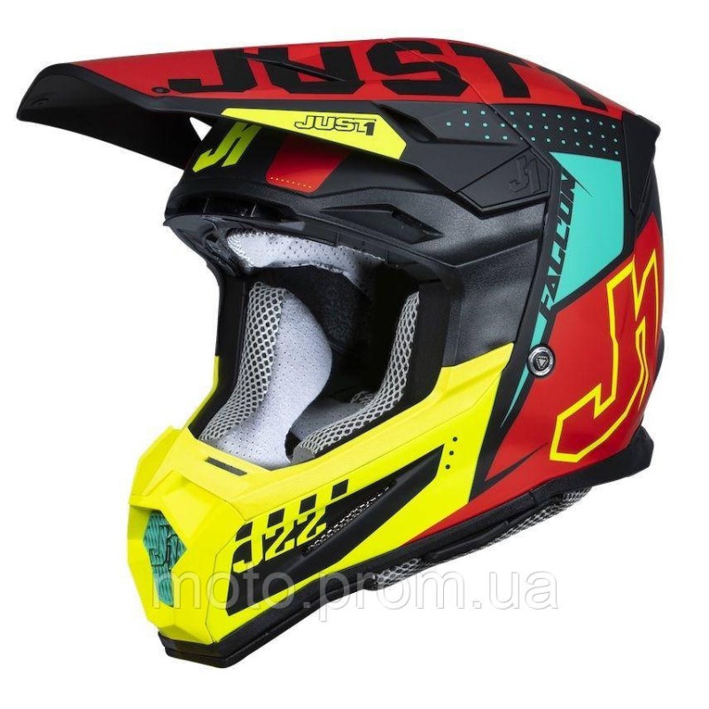 Мотошолом Just1 J22-F Falcon Fluo Red Yellow Black (XL)