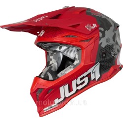 Мотошолом Just1 J39 Kinetic Camo Black Grey Red - Matt (XL)