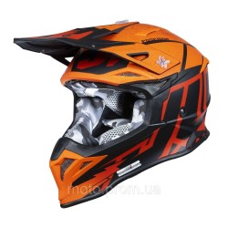 Мотошолом Just1 J39 Poseidon Fluo Orange Red Black (XS)