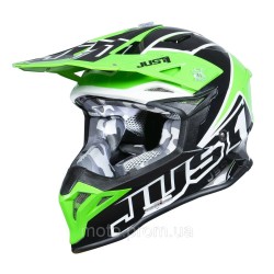 Мотошолом Just1 J39 Thruster Black White Fluo Green (M) Мотошолом Just1 J39 Thruster Black White Fluo Green (M)
