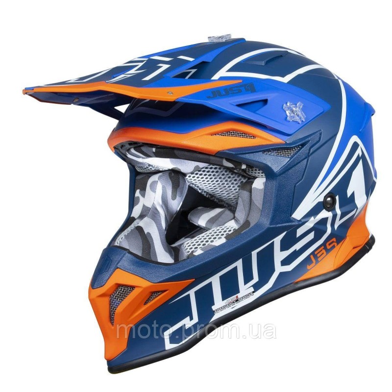Мотошолом Just1 J39 Thruster White Fluo Orange Blue (S)