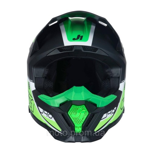 Мотошолом Just1 J40 Flash Fluo Green White Black (M)