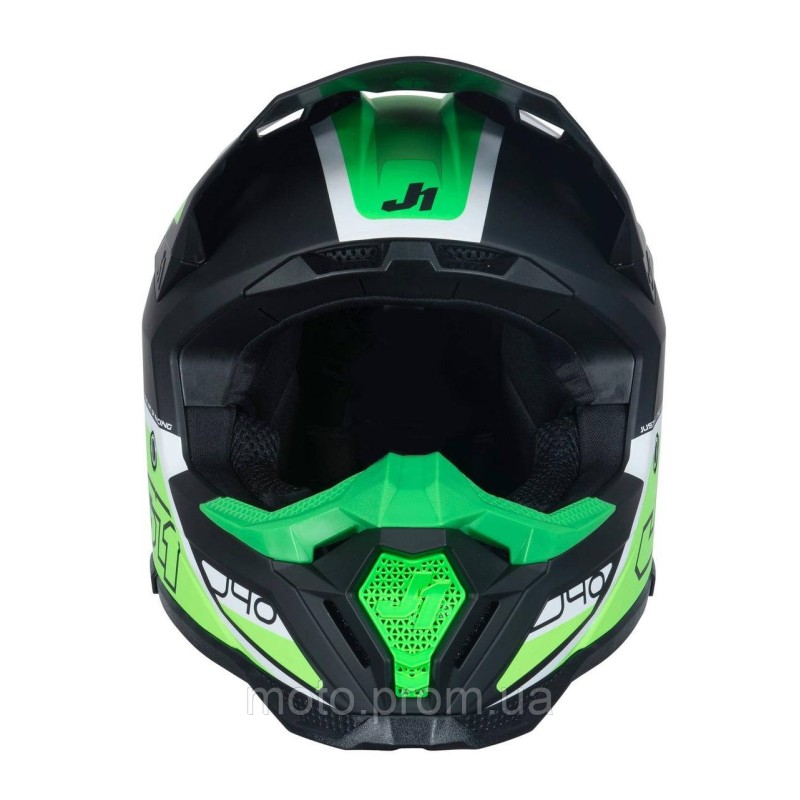 Мотошолом Just1 J40 Flash Fluo Green White Black (XL)