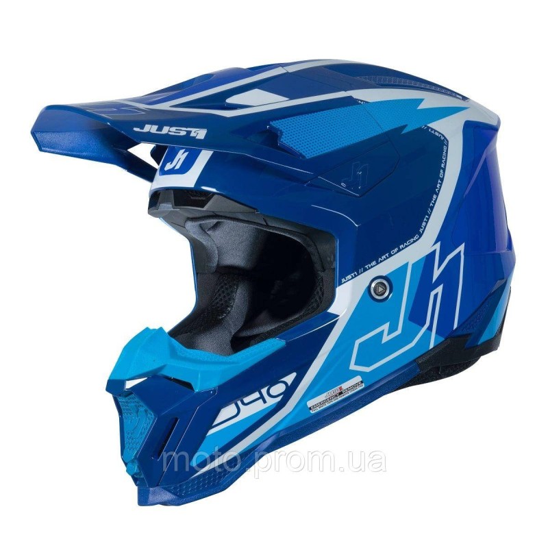 Мотошолом Just1 J40 Flash White Blue (M)
