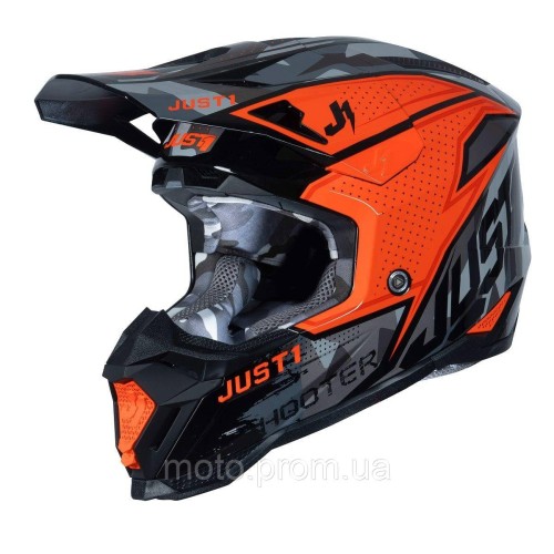 Мотошолом Just1 J40 Shooter Camo Orange Black (XL)