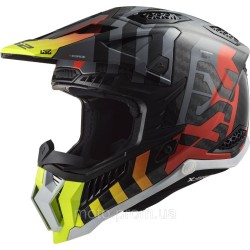 Мотошолом LS2 MX703 C X-Force Barrier Hi-Viz Yellow Red (3XL)