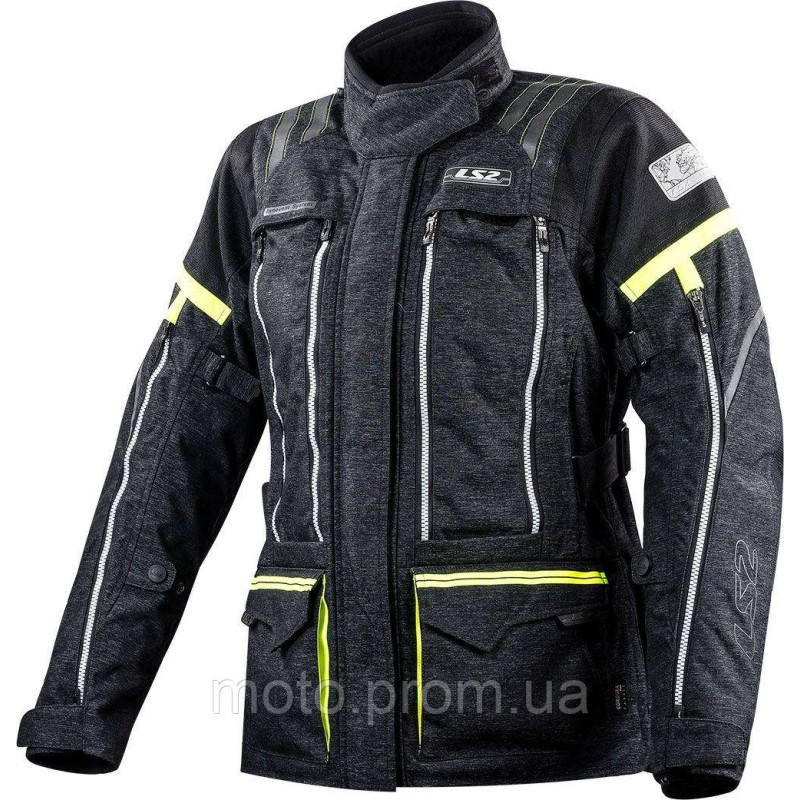 Куртка жіноча LS2 Nevada Lady Jacket Black Hi-Vis Yellow (S)