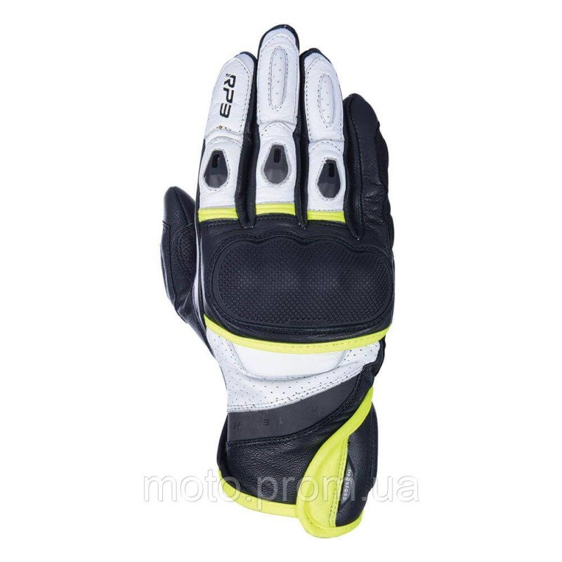 Моторукавички Oxford RP-3 2.0 MS Short Sports Glove Black / White / Fluo (S)