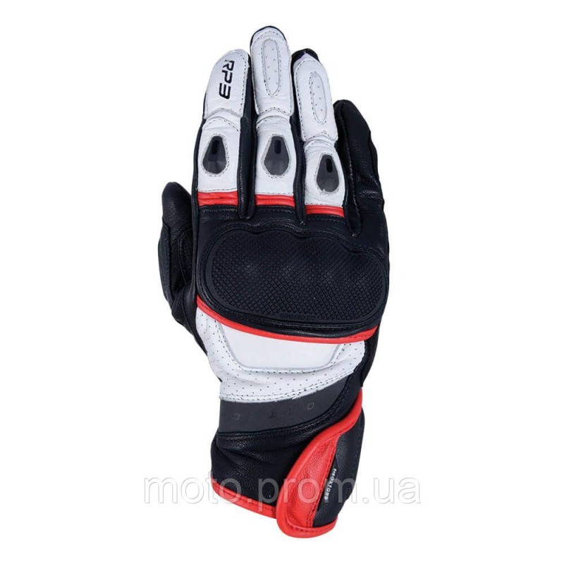 Моторукавички Oxford RP-3 2.0 MS Short Sports Glove Black / White / Red (S)