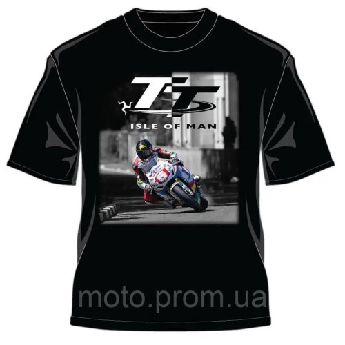 Футболка IOMTT T-Shirt - Bike 5 Picture Two Tone TT Black (S)