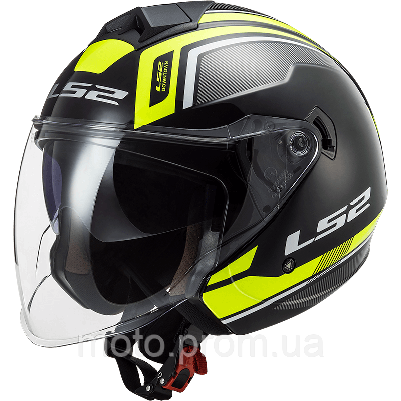 Мотошолом LS2 OF573 Twister 2 Flix Black H-V Yellow (M)