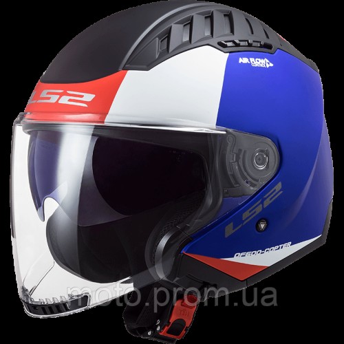 Мотошолом LS2 OF600 Copter Urbane Matt Blue Red (S)