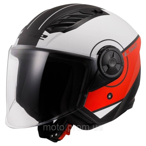 Мотошолом LS2 OF616 Airflow 2 Cover Matt White Red (M)