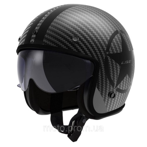 Мотошолом відкритий LS2 OF601 Bob 2 C Star Black (L)
