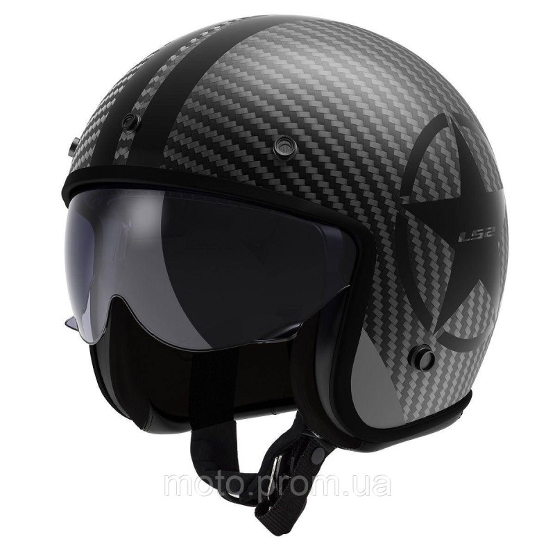 Мотошолом відкритий LS2 OF601 Bob 2 C Star Black (S)