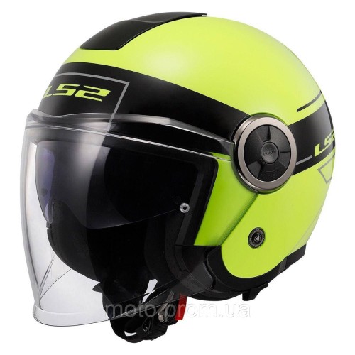 Мотошолом відкритий LS2 OF620 Classy Classic Black Hi-Vis Yellow (M)