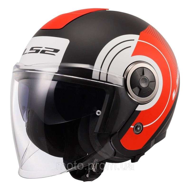 Мотошолом відкритий LS2 OF620 Classy Disko Matt Black Red White (L)