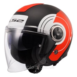 Мотошолом відкритий LS2 OF620 Classy Disko Matt Black Red White (XL)