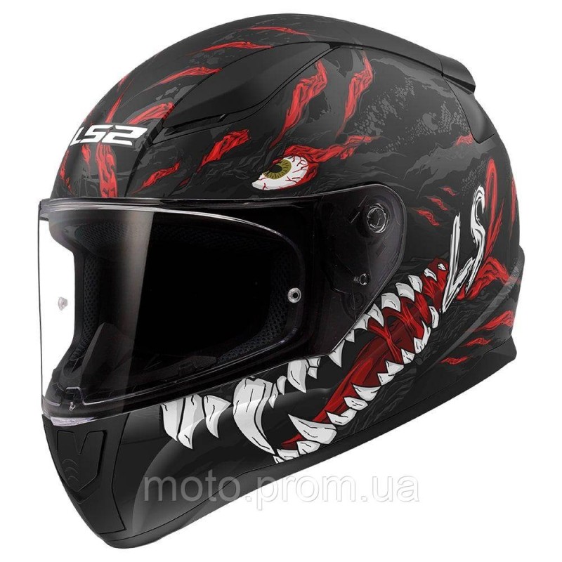 Мотошолом LS2 FF353 Rapid 2 Kaiju Matt Black Red White (XS)