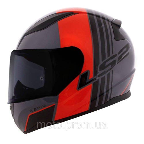 Мотошолом LS2 FF353 Rapid Multiply Matt Grey Black Red (XL)