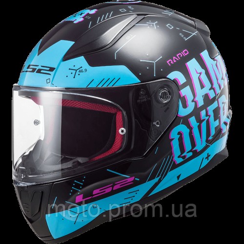 Мотошолом LS2 FF353 Rapid Player Black Sky Blue (L)