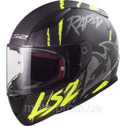 Мотошолом LS2 FF353 Rapid Raven Matt Black Silver Hi-Vis Yellow (XL) Мотошолом LS2 FF353 Rapid Raven Matt Black Silver Hi-Vis Yellow (XL)