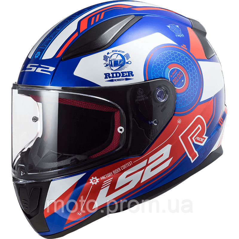 Мотошолом LS2 FF353 Rapid Stratus Gloss Blue Red White (XXL)