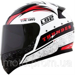 Мотошолом LS2 FF353 Rapid Thunder Gloss White Black Red (XXL) Мотошолом LS2 FF353 Rapid Thunder Gloss White Black Red (XXL)