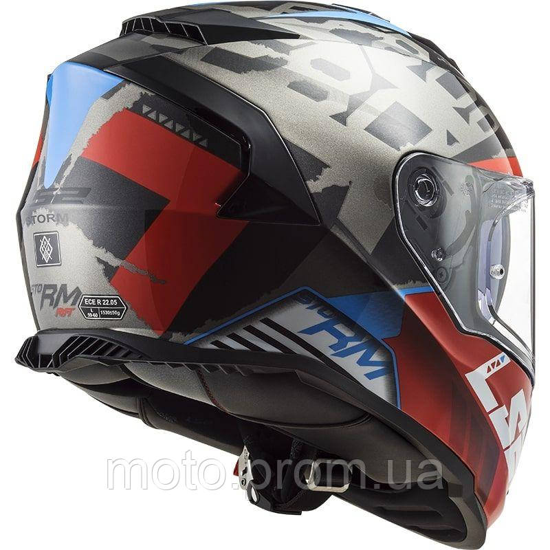 Мотошолом LS2 FF800 Storm Sprinter Black Red Titanium (L)