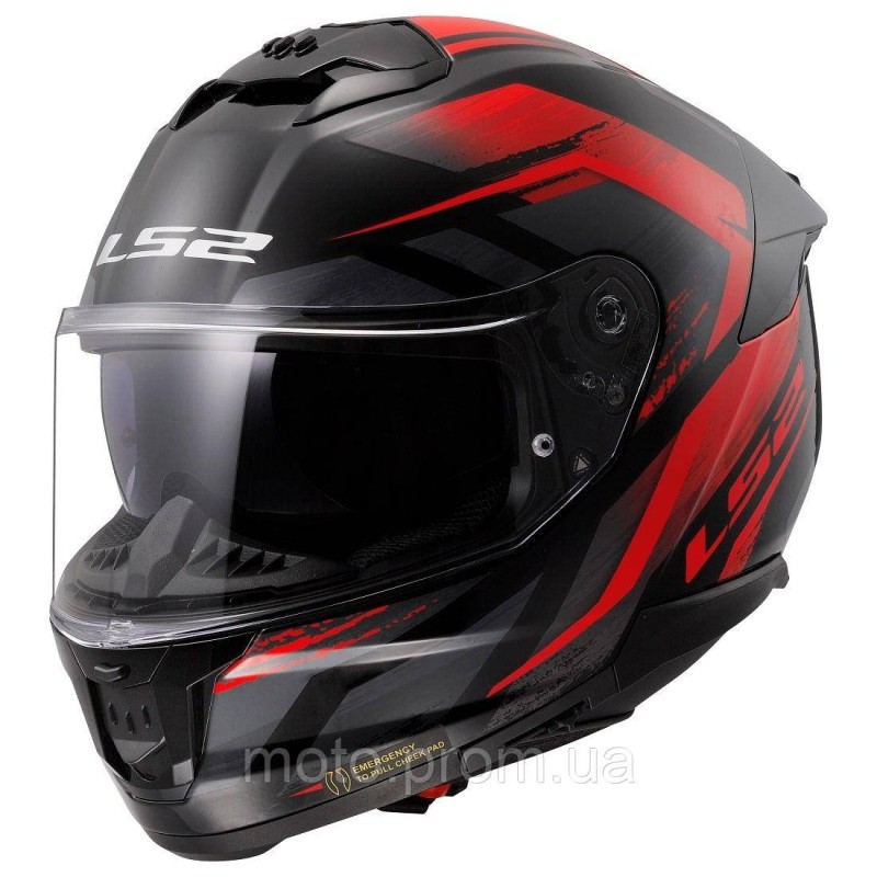 Мотошолом LS2 FF808 Stream 2 Fury Black Red (M)