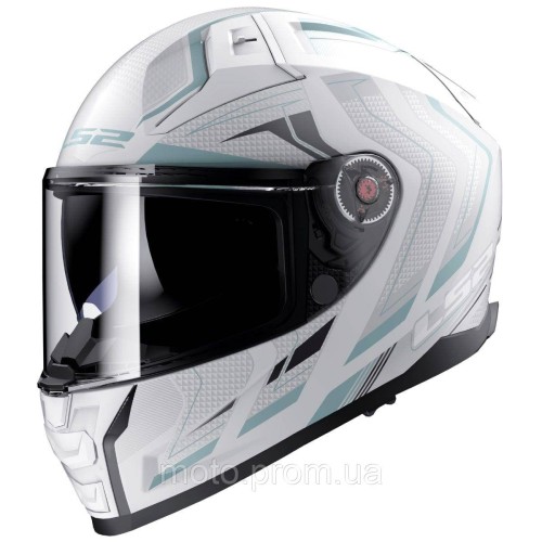 Мотошолом LS2 FF811 Vector 2 Alizer Matt White Silver (M)