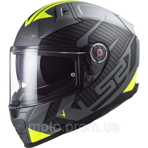 Мотошолом LS2 FF811 Vector 2 Splitter Matt Titanium Hi-Vis Yellow (3XL)