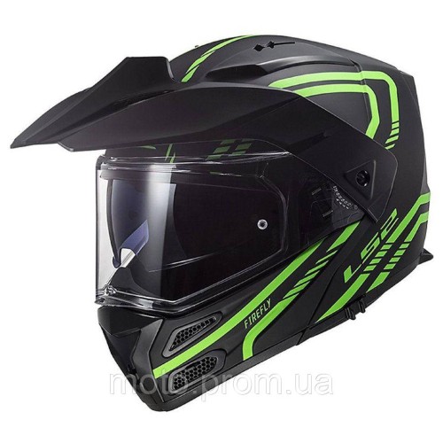 Мотошолом LS2 FF324 Metro Evo Firefly Matt Glow Green P/J (S)